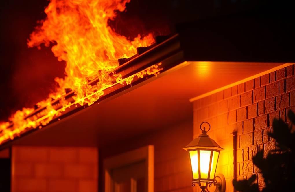 fire on roof