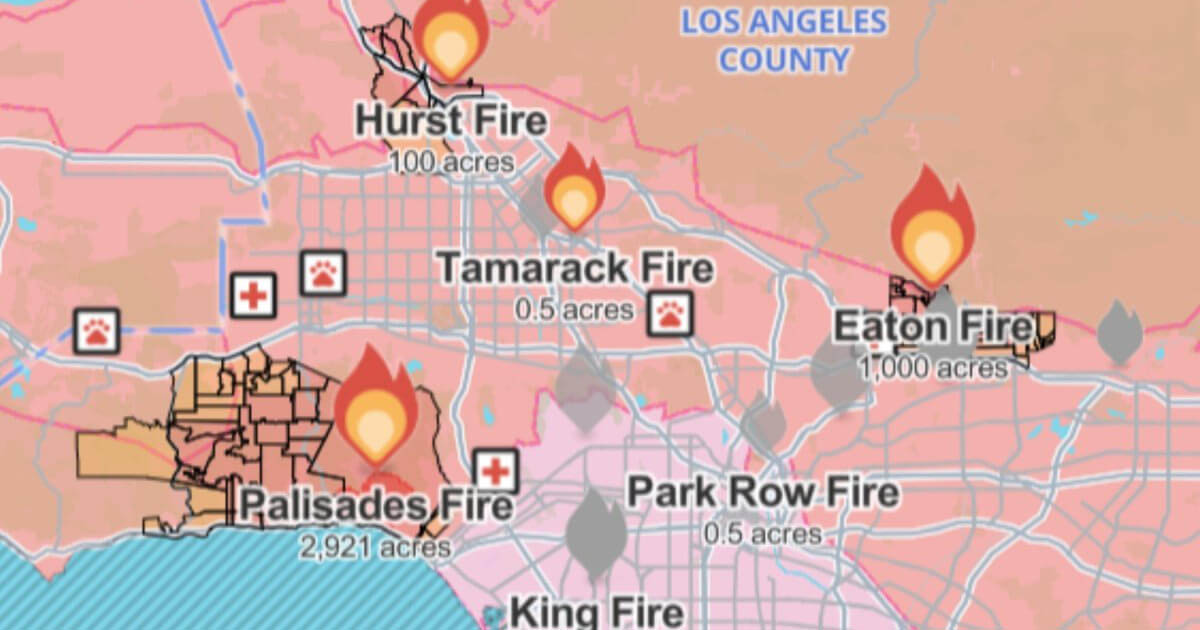 map of fires